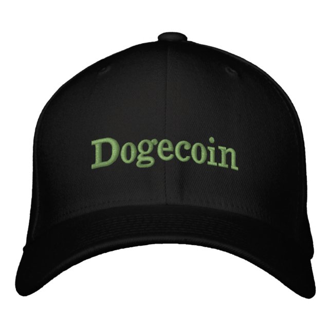 Dogecoin Bestickte Baseballkappe (Vorderseite)