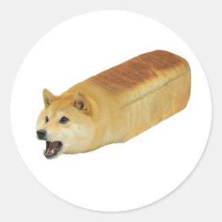 Dogecoin Brot Loaf Crypto Runder Aufkleber