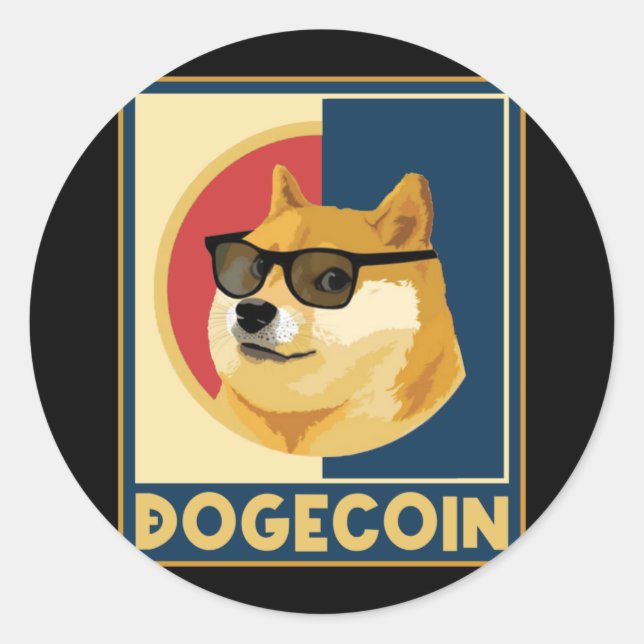 Dogecoin Coin Doge Men Women Kids 2 Runder Aufkleber (Vorderseite)