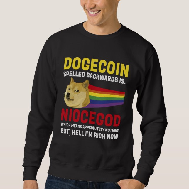 Dogecoin Crypto Meme Dogecoin Backwards  Cryptocur Sweatshirt (Vorderseite)