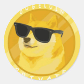 Dogecoin dans lunettes de soleil Sticker rond clas