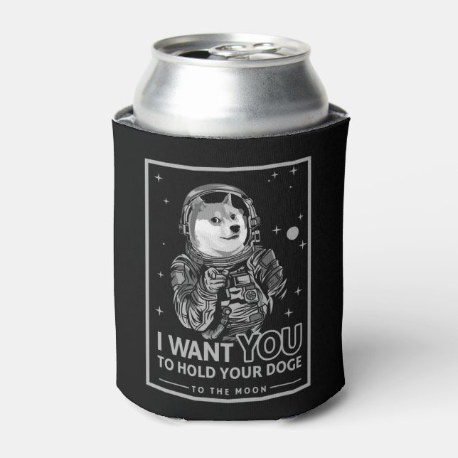 Dogecoin Doge Wollte ich dich zum Mondkrypto Funny Dosenkühler (Kanne Vorderseite)