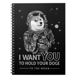 Dogecoin Doge Wollte ich dich zum Mondkrypto Funny Notizblock