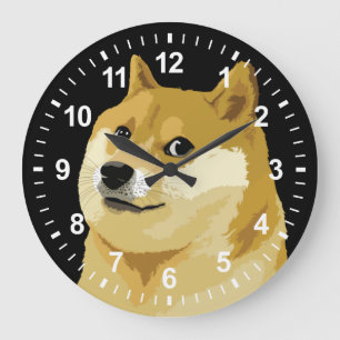 Dogecoin-Dose an den Mondmarkt Krypto-Hodl Große Wanduhr