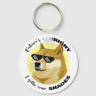 Dogecoin Future Sonnenbrille Börse Crypto Schlüsselanhänger