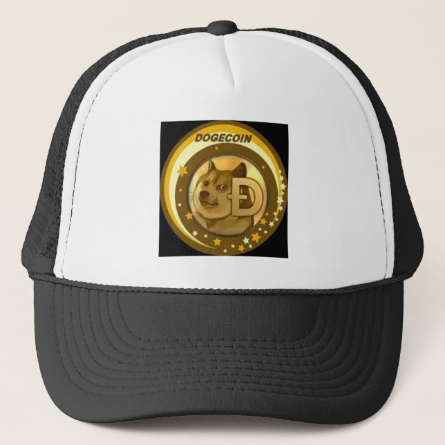 Dogecoin Hat Wow Doge Truckerkappe (Vorderseite)