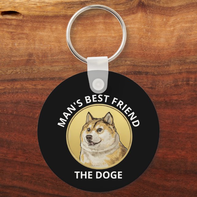 Dogecoin Hund Personalisiert Schlüsselanhänger (Rückseite)