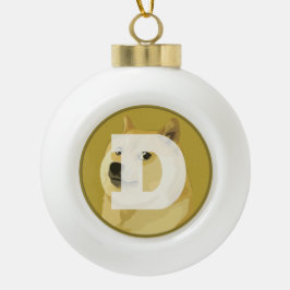 Dogecoin Keramik Ball Weihnachtsschmuck Keramik Kugel-Ornament
