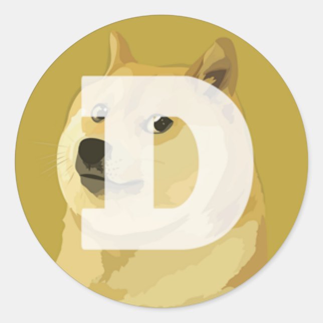 Dogecoin-Logo-Aufkleber Runder Aufkleber (Vorderseite)