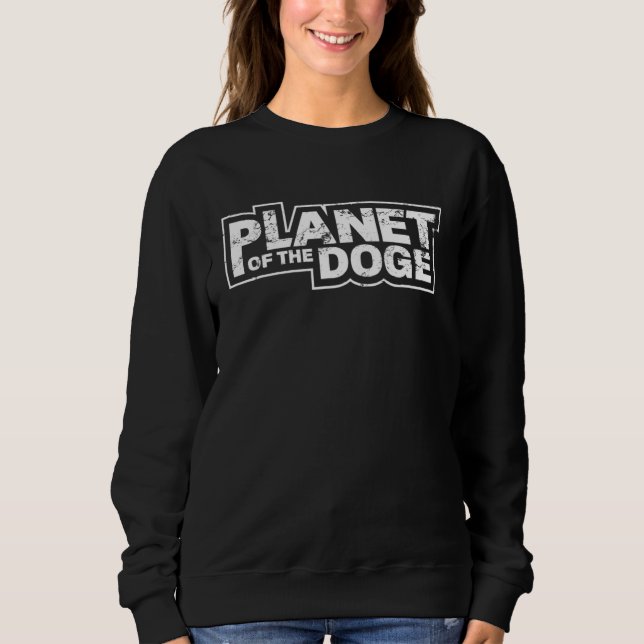 Dogecoin Planet of the Doge Grunge Crypto Dogecoin Sweatshirt (Vorderseite)