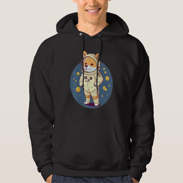 Dogecoin To the Moon Astronaut Doge Hoodie (Vorderseite)