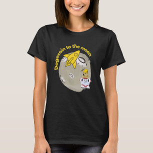 Dogecoin zum Start der Shiba Inu Hunde-Rakete auf T-Shirt