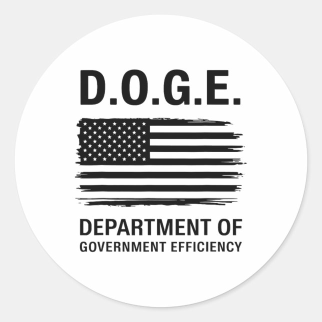 Dogenabteilung für Regierungseffizienz 4 Runder Aufkleber (Vorderseite)