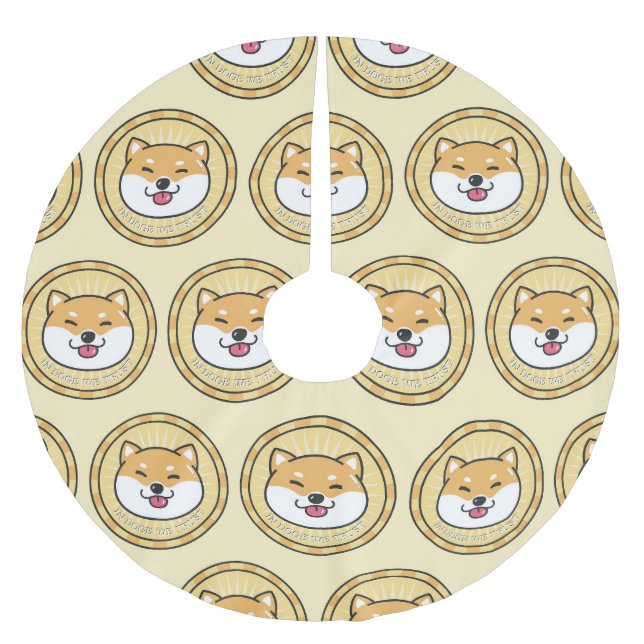 Dogenmünze: Hintergrund der Krypto-Währung Polyester Weihnachtsbaumdecke (Vorderseite)