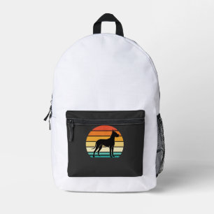 Dogge Dänische Deutsche Retro-Sonnenuntergang-Hund Bedruckter Rucksack