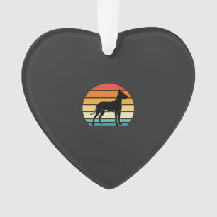 Dogge Dänische Dogge Retro Sonnenuntergang Silhoue Ornament