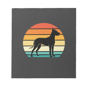 Dogge Dänische Retro Sonnenuntergang Hund Silhouet Notizblock