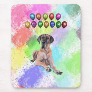 Dogge Deutsche Dogge wünscht ein glückliches neues Mousepad