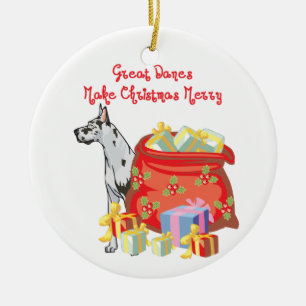 Dogge-frohe Weihnachten Keramikornament