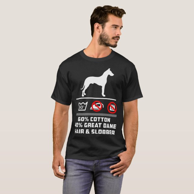 Dogge-Haarslobber-T-Shirt 60% Baumwolle40% T-Shirt (Vorne ganz)