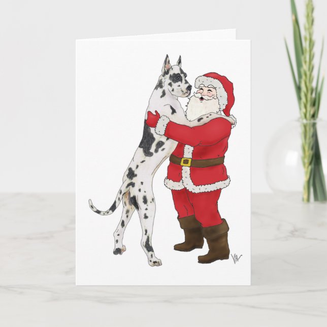 Dogge-Jowly Weihnachtsgruß Feiertagskarte (Vorderseite)