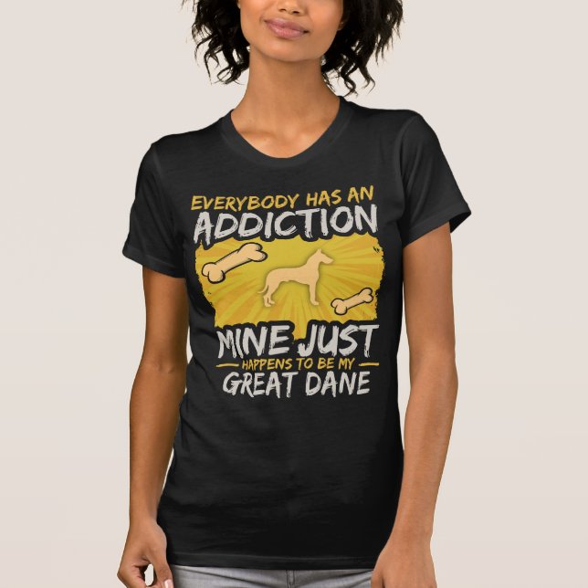 Dogge-lustige Hundesucht T-Shirt (Vorderseite)