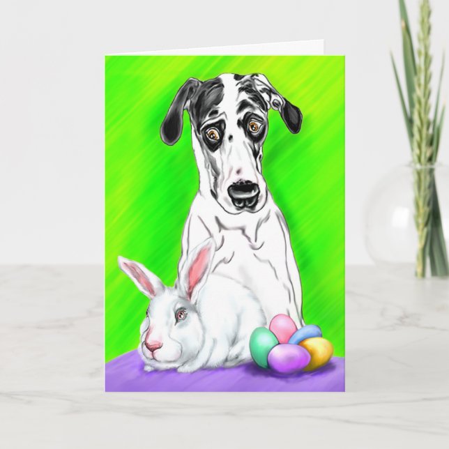 Dogge-Ostern-KANINCHEN?! Feiertagskarte (Vorderseite)