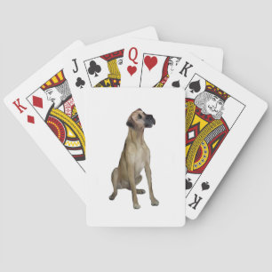 Dogge - Rehbraun Sitzen - natürliche Ohren Spielkarten