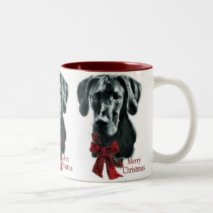 Dogge-schwarze Weihnachtsgeschenke Zweifarbige Tasse