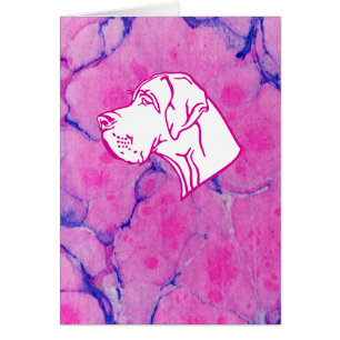 Dogge und rosa Marmorpapier