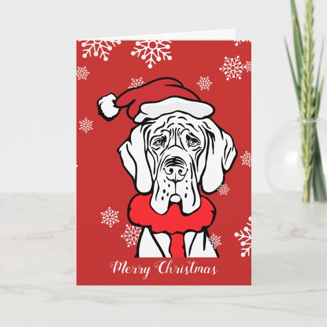Dogge-Weihnachten Feiertagskarte (Vorderseite)