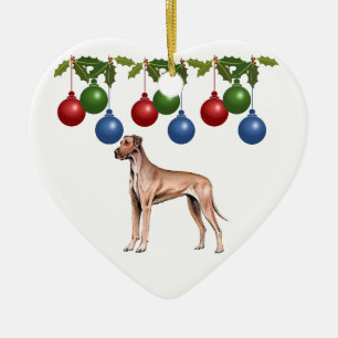 Dogge-Weihnachtsverzierung Keramikornament