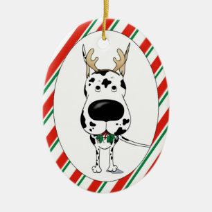 Dogge-Weihnachtsverzierung Keramikornament