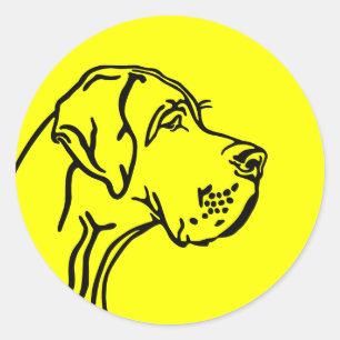 Doggen-Kopf Logosticker Runder Aufkleber