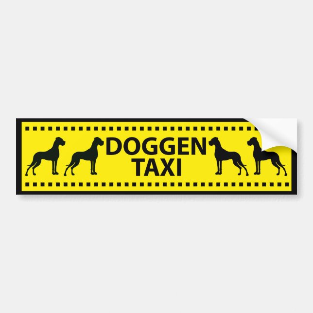 Doggen Taxi Autoaufkleber (Vorne)
