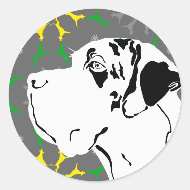 Doggenaufkleber Runder Aufkleber (Vorderseite)