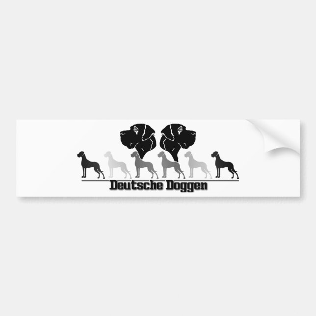 Doggenlogo Schwarz Grau Autoaufkleber (Vorne)