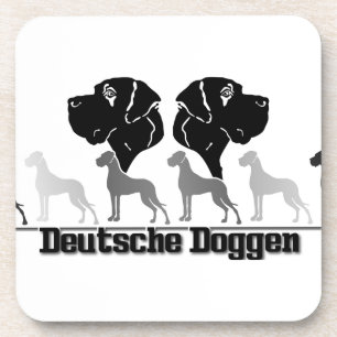 Doggenlogo Schwarz Grau Getränkeuntersetzer