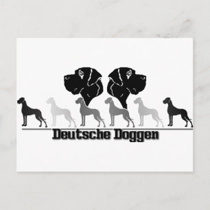 Doggenlogo Schwarz Grau Postkarte