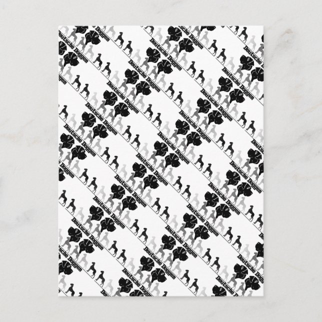 Doggenlogo Schwarz Grau Postkarte (Vorderseite)
