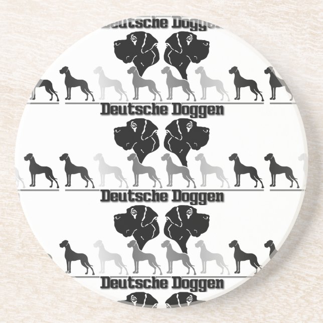 Doggenlogo Schwarz Grau Untersetzer (Vorne)