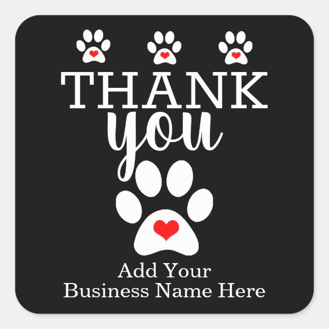 Doggie Day Care | Benutzerdefiniert Danke Stickers (Vorderseite)