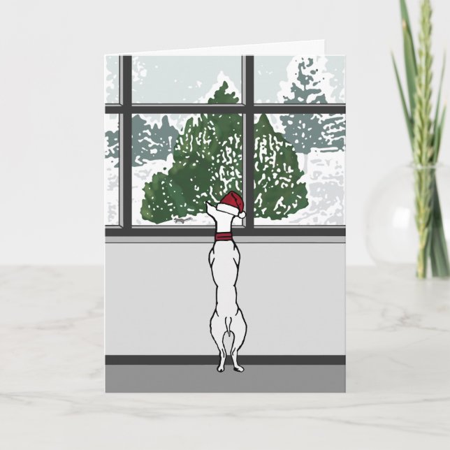 Doggie in der Weihnachtskarte Feiertagskarte (Vorderseite)