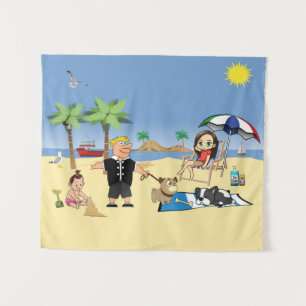 Doggone Beachy Wandteppich