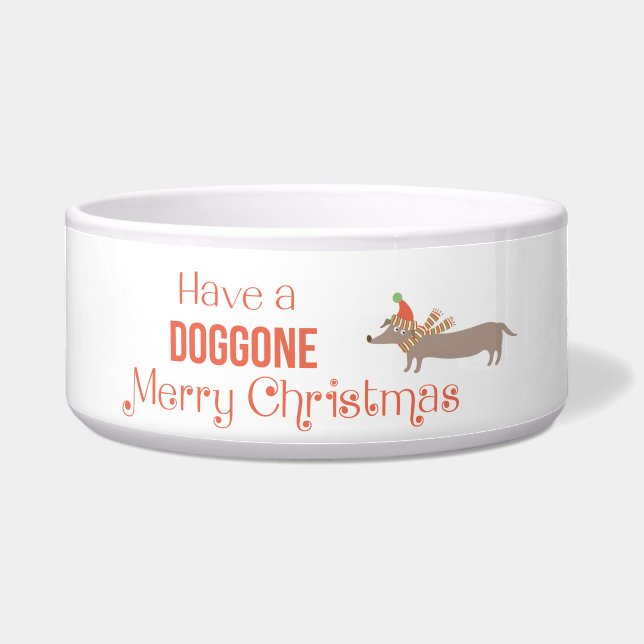 Doggone Frohe Weihnachten Napf (Vorderseite)