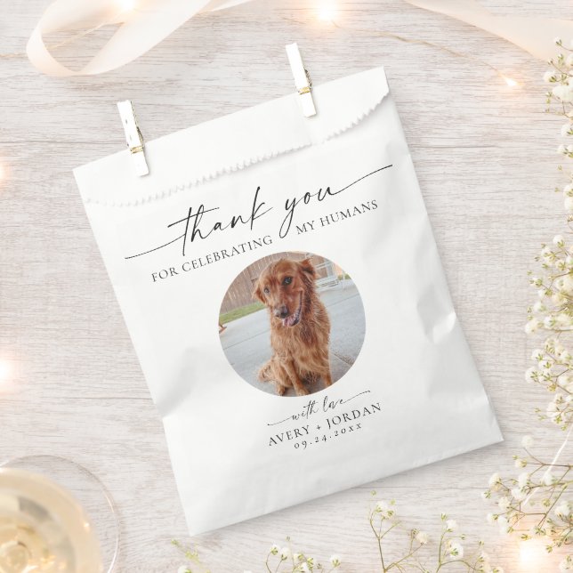 Doggy Bag Danke, dass ihr Hund Leckerei | Hochzeit Geschenktütchen (Ausgeschnitten)