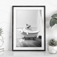 Doggy dans une baignoire Poster