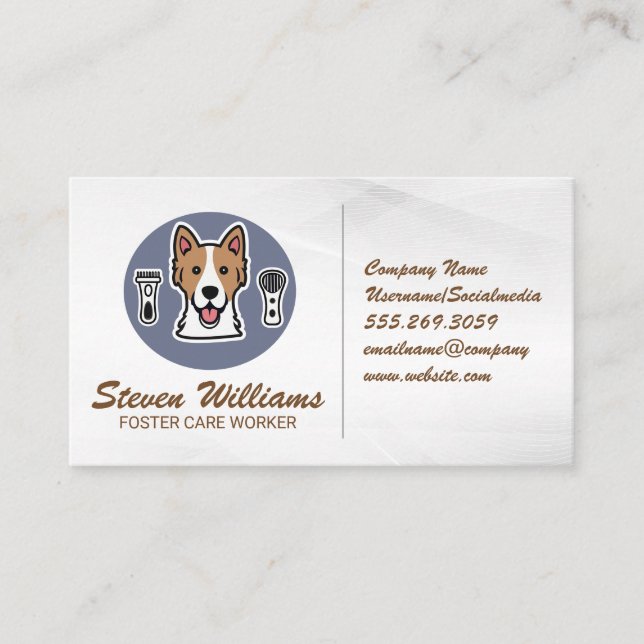 Doggy Groomer | Dienstleistungen für Tiere Visitenkarte (Vorderseite)