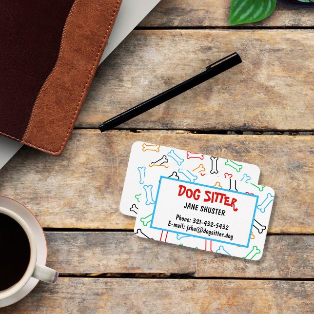 Doggy Leckereien Muster verschiedenen Farben einfa Visitenkarte (Von Creator hochgeladen)