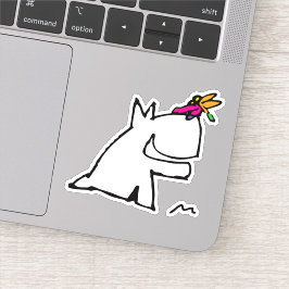 Doggy mit Dragonfly Doodle Aufkleber